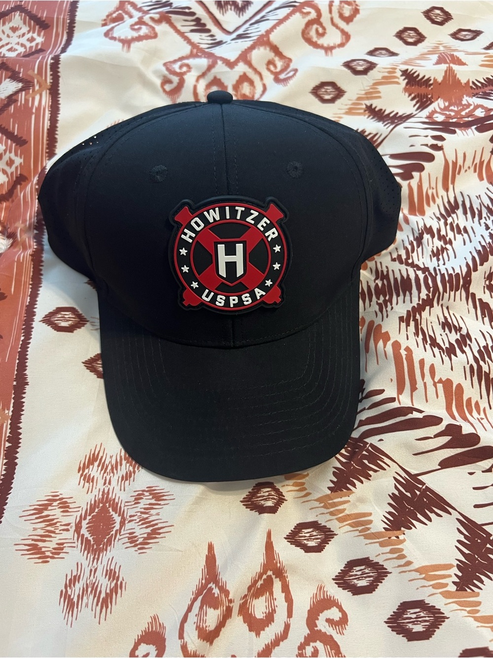 Affliction Black Baseball Cap with Red & White Howitzer Patch